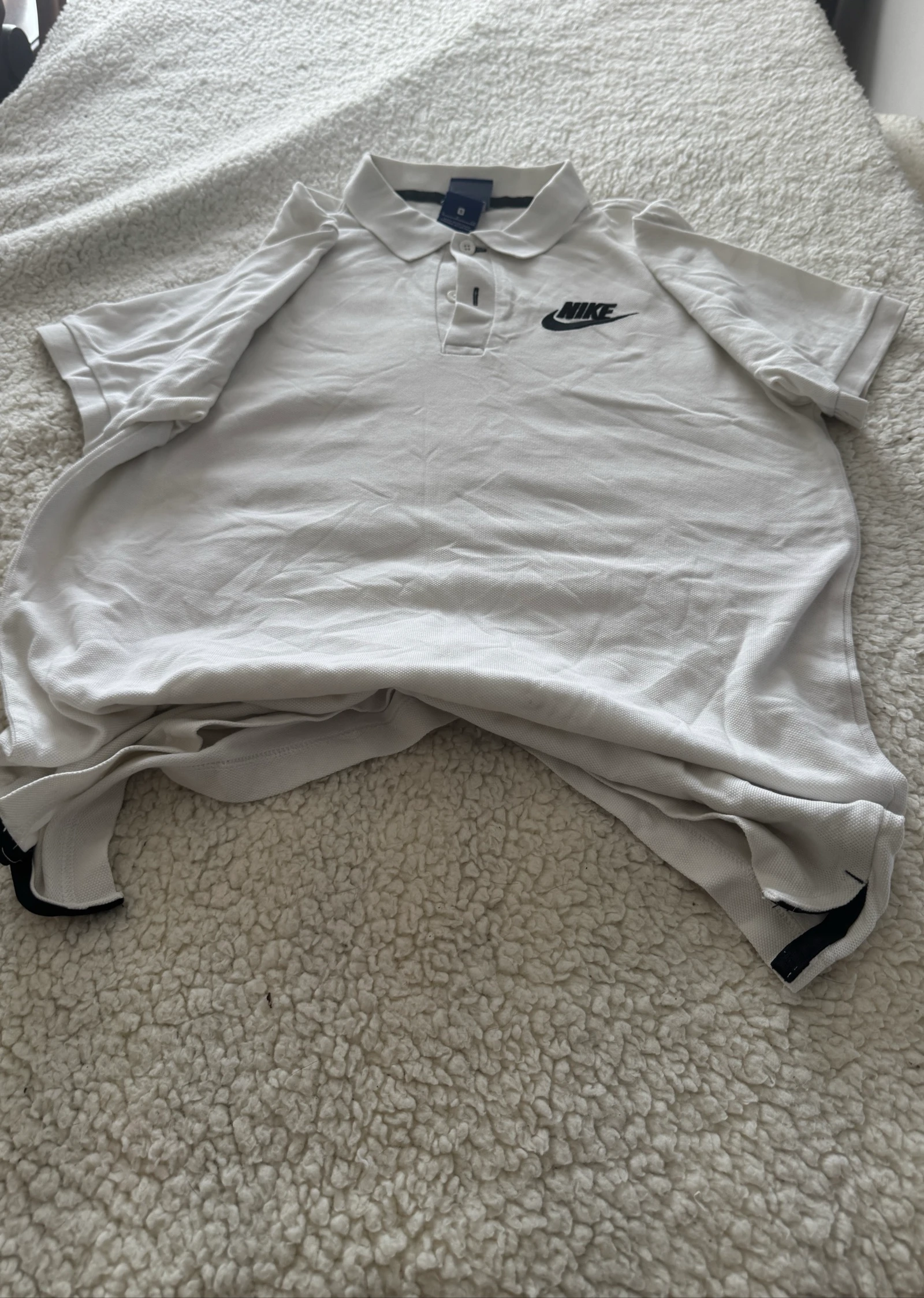 Camiseta Polo Nike com Logo Bordado Branco Tamanho S Vintage Casual Streetwear – photo 3